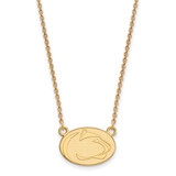 Sterling Silver Gold-Tone LogoArt Penn State University Lion Small Pendant 18 Inch Necklace