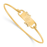 Sterling Silver Gold-Tone LogoArt College of William and Mary Small Center 7 Inch Wire Bangle