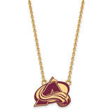 LogoArt Colorado Avalanche Necklace - Sterling Silver Gold-Tone Letter A Large Enameled Pendant 18 Inch