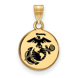 LogoArt U.S. Marine Corps Pendant - Gold-Tone Sterling Silver Small Epoxied Disc