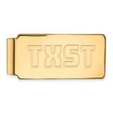 LogoArt Texas State University Money Clip - Sterling Silver Gold-Tone T-X-S-T