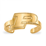 LogoArt Purdue University Toe Ring - Sterling Silver Gold-Tone Letter P, 2 mm