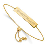 Sterling Silver Gold-Tone NHL LogoArt Calgary Flames Small Bar Adjustable 9 Inch Bracelet