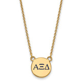 LogoArt Alpha Xi Delta Necklace - Sterling Silver Gold-Tone Sorority Greek Letters Extra Small Color Enamel Pendant 18 Inch