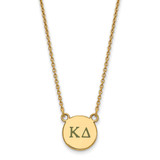 LogoArt Kappa Delta Necklace - Sterling Silver Gold-Tone Sorority Greek Letters Small Color Enamel Pendant 18 Inch - GP027KD-18