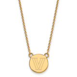 LogoArt Villanova University Necklace - Sterling Silver Gold-Tone Letter V Small Disc 18 Inch