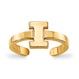 LogoArt University of Illinois Toe Ring - Sterling Silver Gold-Tone Letter I, 2 mm