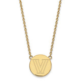 LogoArt Villanova University Necklace - Sterling Silver Gold-Tone Letter V Large Disc 18 Inch