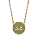LogoArt Kappa Delta Necklace - Sterling Silver Gold-Tone Sorority Greek Letters Large Color Enamel Pendant 18 Inch - GP030KD-18