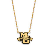 LogoArt Marquette University Necklace - Sterling Silver Gold-Tone Large Enameled Pendant 18 Inch
