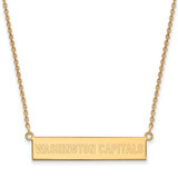 LogoArt Washington Capitals Necklace - Sterling Silver Gold-Tone Small Bar 18 Inch