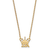 LogoArt Zeta Tau Alpha Necklace - Sterling Silver Gold-Tone Sorority Symbol Extra Small Pendant 18 Inch