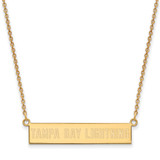 LogoArt Tampa Bay Lightning Necklace - Sterling Silver Gold-Tone Small Bar 18 Inch