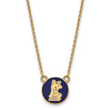 LogoArt Alpha Xi Delta Necklace - Sterling Silver Gold-Tone Sorority Symbol Small Color Enamel Pendant 18 Inch - GP042AXD-18