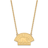 LogoArt Boston Bruins Necklace - Sterling Silver Gold-Tone Large Pendant 18 Inch, 31 mm Wide
