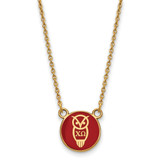 LogoArt Chi Omega Necklace - Sterling Silver Gold-Tone Sorority Symbol Small Color Enamel Pendant 18 Inch - GP042CHO-18