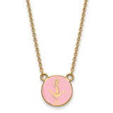 LogoArt Delta Gamma Necklace - Sterling Silver Gold-Tone Sorority Symbol Small Color Enamel Pendant 18 Inch - GP042DG-18