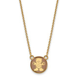 LogoArt Sigma Delta Tau Necklace - Sterling Silver Gold-Tone Sorority Symbol Small Color Enamel Pendant 18 Inch - GP042SDT-18