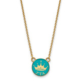 LogoArt Zeta Tau Alpha Necklace - Sterling Silver Gold-Tone Sorority Symbol Small Color Enamel Pendant 18 Inch, 12 mm Wide - GP042ZTA-18