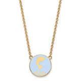 LogoArt Delta Delta Delta Necklace - Sterling Silver Gold-Tone Sorority Symbol Large Color Enamel Pendant 18 Inch - GP043DDD-18