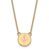 LogoArt Delta Gamma Necklace - Sterling Silver Gold-Tone Sorority Symbol Small Color Enamel Pendant 18 Inch - GP044DG-18