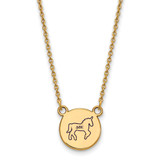 LogoArt Delta Phi Epsilon Necklace - Sterling Silver Gold-Tone Sorority Symbol Small Color Enamel Pendant 18 Inch - GP044DPH-18