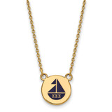 LogoArt Sigma Sigma Sigma Pendant - Sterling Silver Gold-Tone Sorority Symbol Small Color Enamel 18 Inch Necklace - GP044SSS-18