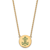 LogoArt Alpha Sigma Tau Necklace - Sterling Silver Gold-Tone Sorority Symbol Large Color Enamel Pendant 18 Inch - GP045ALS-18