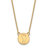 LogoArt University of North Carolina Necklace - Sterling Silver Gold-Tone Tar Heel Small Disc Pendant 18 Inch