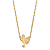 LogoArt Virginia Tech Necklace - Sterling Silver Gold-Tone HokieBird Large Pendant 18 Inch