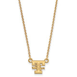 LogoArt University of Tennessee Necklace - Sterling Silver Gold-Tone Lady Volunteers Small Pendant 18 Inch