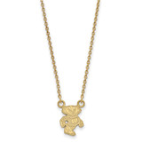 LogoArt University of Wisconsin Necklace - Sterling Silver Gold-Tone Badger Sm Pendant 18 Inch