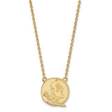 LogoArt Florida State University Necklace - Sterling Silver Gold-Tone Seminole Large Pendant 18 Inch