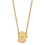 LogoArt University of Georgia Necklace - Sterling Silver Gold-Tone Bulldog Large Pendant 18 Inch, 15 mm Wide