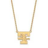 LogoArt University of Tennessee Necklace - Sterling Silver Gold-Tone Lady Volunteers Large Pendant 18 Inch