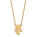 LogoArt University of Wisconsin Necklace - Sterling Silver Gold-Tone Badger Large Pendant 18 Inch, 16 mm Wide