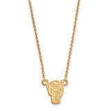 LogoArt North Carolina State University Necklace - Sterling Silver Gold-Tone Wolf Small Pendant 18 Inch