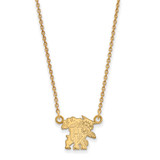 LogoArt University of Kentucky Necklace - Sterling Silver Gold-Tone U-K Wildcat Small Pendant 18 Inch