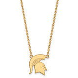 LogoArt Michigan State University Necklace - Sterling Silver Gold-Tone Large Pendant 18 Inch