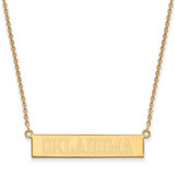 LogoArt University of Oklahoma Necklace - Sterling Silver Gold-Tone Small Bar 18 Inch