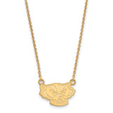 LogoArt University of Wisconsin Necklace - Sterling Silver Gold-Tone Badger Small Pendant 18 Inch