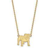 LogoArt University of Georgia Necklace - Sterling Silver Gold-Tone Bulldog Large Pendant 18 Inch, 18 mm Wide