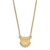 LogoArt University of Georgia Necklace - Sterling Silver Gold-Tone Bulldog Small Pendant 18 Inch, 13 mm Wide