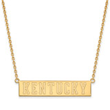 LogoArt University of Kentucky Necklace - Sterling Silver Gold-Tone Large Bar Pendant 18 Inch