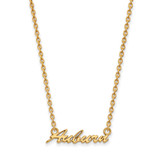 LogoArt Auburn University Necklace - Sterling Silver Gold-Tone Medium Script Pendant 18 Inch