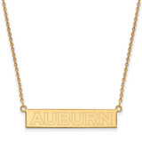 LogoArt Auburn University Necklace - Sterling Silver Gold-Tone Small Bar 18 Inch