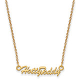 LogoArt University of Mississippi Necklace - Sterling Silver Gold-Tone Hotty Toddy Script 18 Inch Necklaces