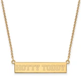 LogoArt University of Mississippi Necklace - Sterling Silver Gold-Tone Hotty Toddy Small Bar 18 Inch