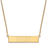 LogoArt University of Iowa Necklace - Sterling Silver Gold-Tone Small Bar 18 Inch