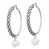 Kansas State Univ Amped Logo Crystal Earrings